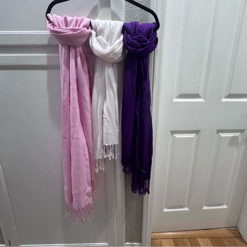 3 Women’s Scarves- Pink, White & Purple Jones New York, Apt 9